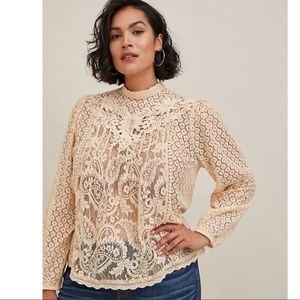 NWT Torrid mixed lace high neck 2x 18-20